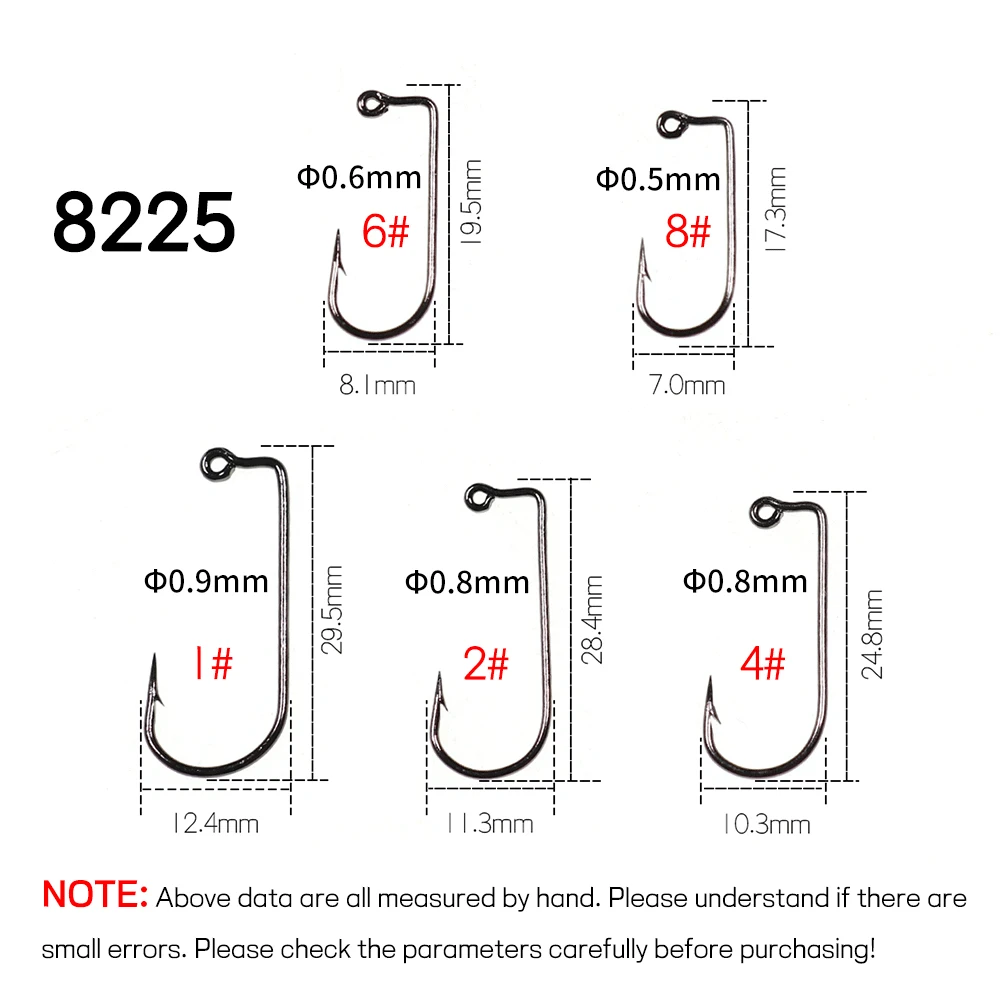 100 piezas # 8~ # Gancho de plantilla Aberdeen de 90 grados de acero rico en carbono 6/0, ganchos de gusano blando de vástago largo doblados para agua salada - imagen 2