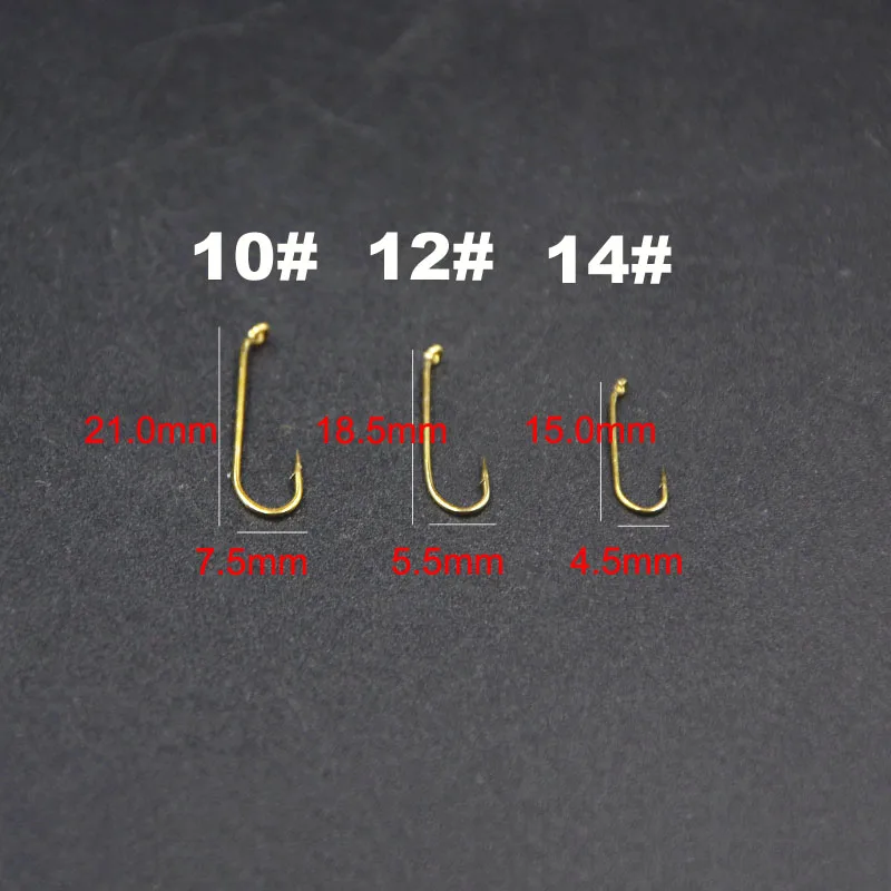 Anzuelos largos de mosca seca, ganchos forjados de ojo doblado, para Hoppers, grillos, Mayflies de cuerpo largo, tamaño 10, #12, #14, #50, unids/pack, 2 uds. - imagen 2