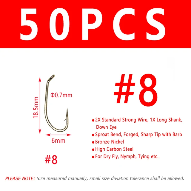 50PCS Size 8