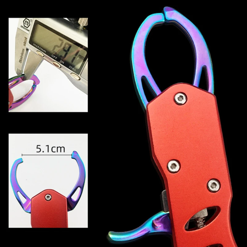 Agarres de pescado de acero inoxidable, tijeras de Control de labios de pescado, alicates portátiles multifuncionales, juego de agarre de pesca antideslizante, aparejos de pesca - imagen 3