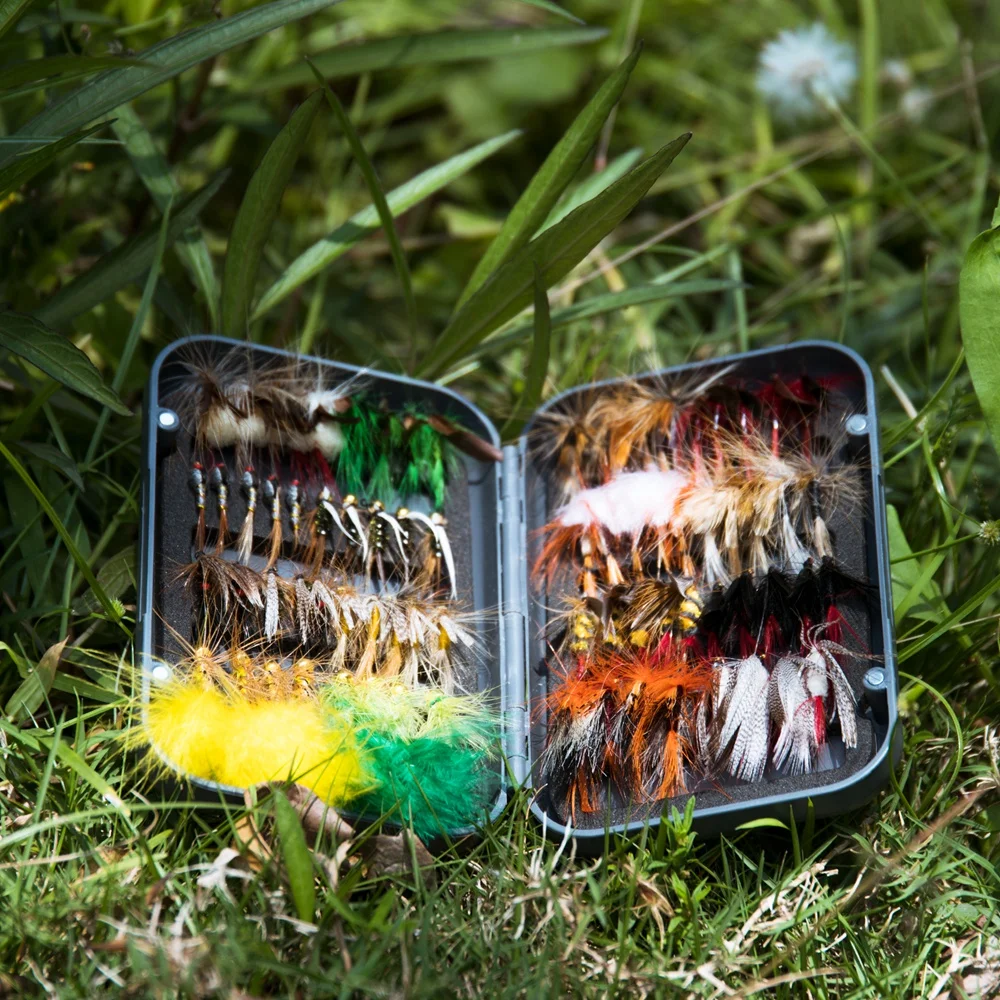 Goture 76 unids/set Señuelos de Pesca con mosca para trucha salmón seco húmedo ninfa Streamer moscas cebo aparejos de pesca con mosca Accesorios - imagen 5