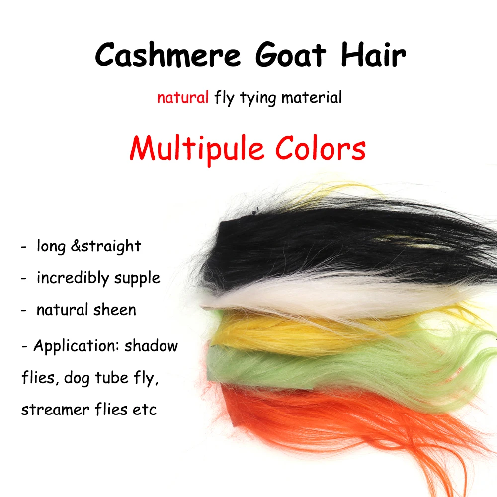 Bimoo, 11 colores, pelo de cabra de Cachemira, Material Natural para atar moscas para agua salada, agua caliente, rayos solares, sombra, Collie, señuelo para perros, fabricación de cebo - imagen 3