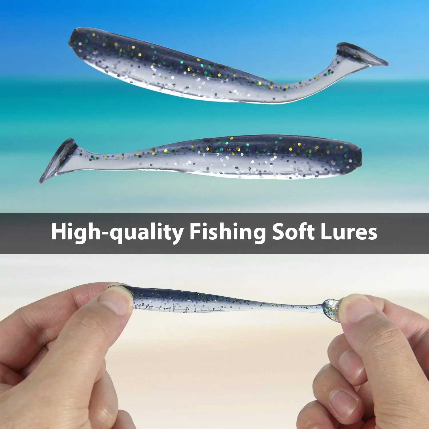 Señuelos blandos de silicona, cebo delineador fácil de 70MM 55MM, artículos para pesca en el mar, Swimbait, Wobblers, aparejos artificiales, 10 unidades por lote - imagen 3