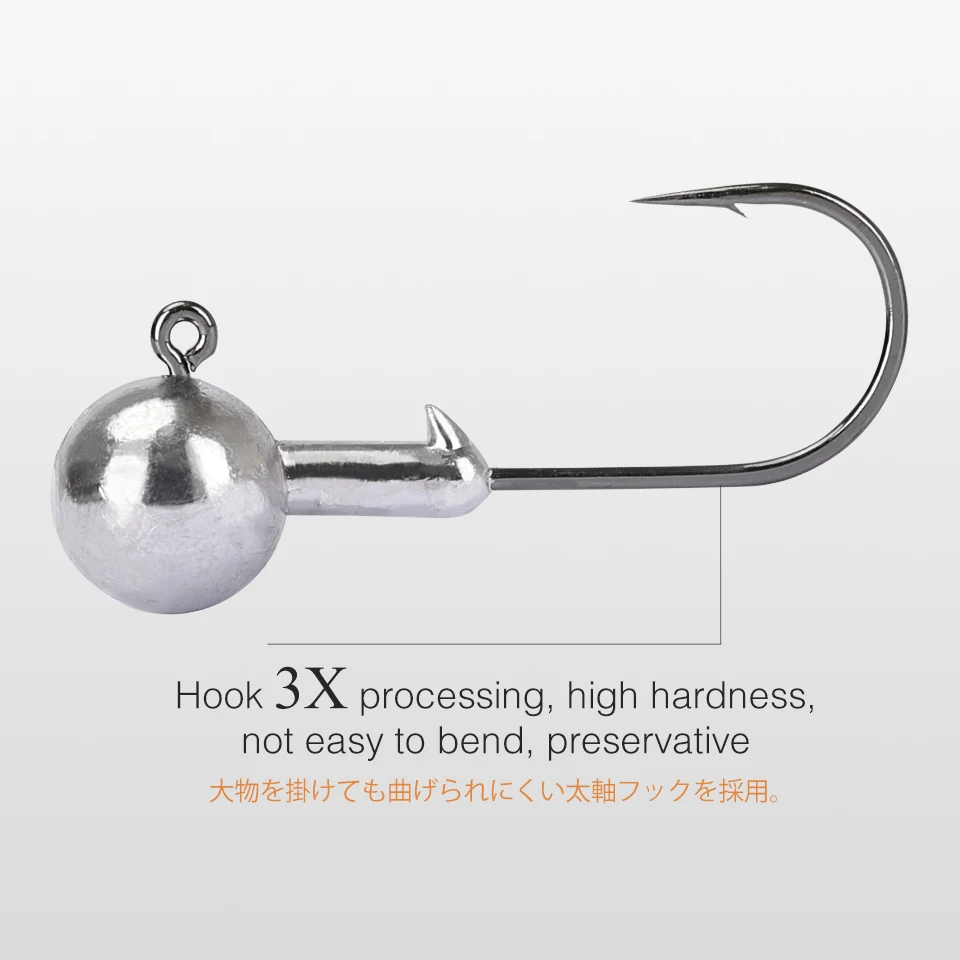 TSURINOYA-anzuelo de pesca con cabeza de plomo, 3,5g, 5g, 7g, 10g, 14g, 21g, anzuelo individual, cebo suave, gusano, Jigging, aparejos de pesca - imagen 3