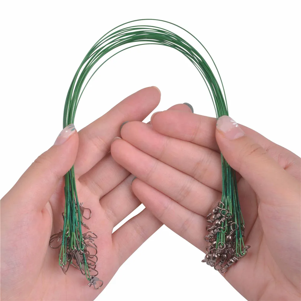 Línea de pesca de acero de 180 piezas, líder de alambre con correa de alambre giratoria de Seguridad, de Lucio señuelo, aparejos de guía de pesca de 15cm, 20cm, 25cm - imagen 4
