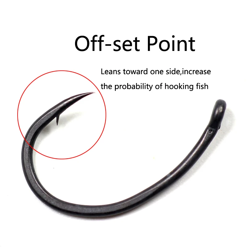Bimoo 20pcs Europe Matte Black Carp Hooks High Carbon Steel Barbed Curve Shank Yn Carp Fishing Hook 2-10 - imagen 5