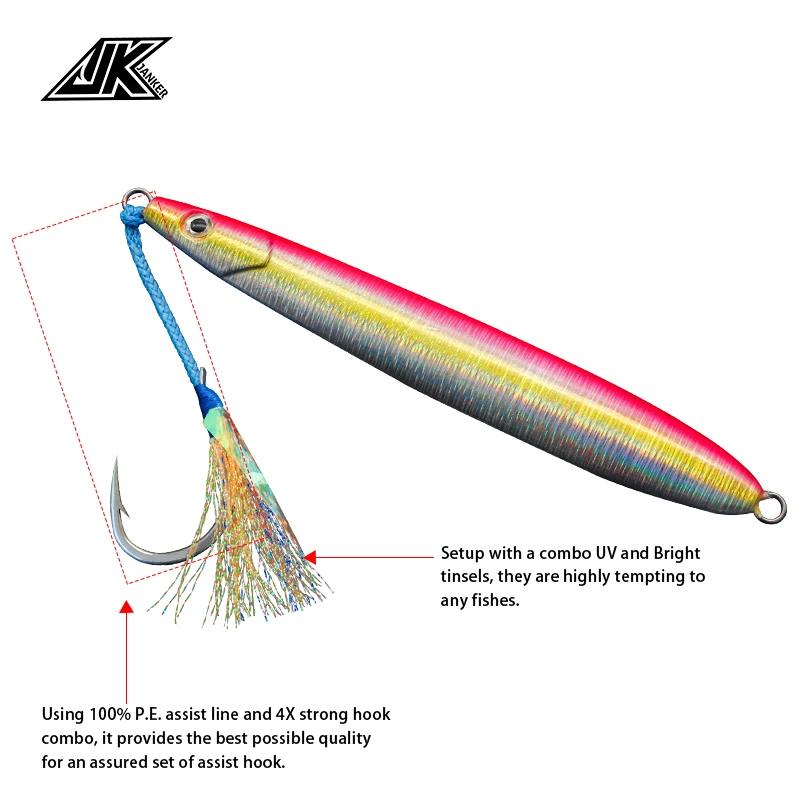JK envío gratis 3/0, 5/0, 7/0, 9/0 de pesca de mar profundo con gancho azul línea PE 4x fuerte púas anzuelo barco de pesca plantilla de gancho - imagen 5