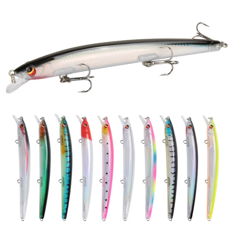 Señuelo de Pesca con ojos 3D flotante, pececillo artificial, Wobblers, 13,8 cm, 15,4G, aparejos de Pesca de plástico duro, 1 unids/lote