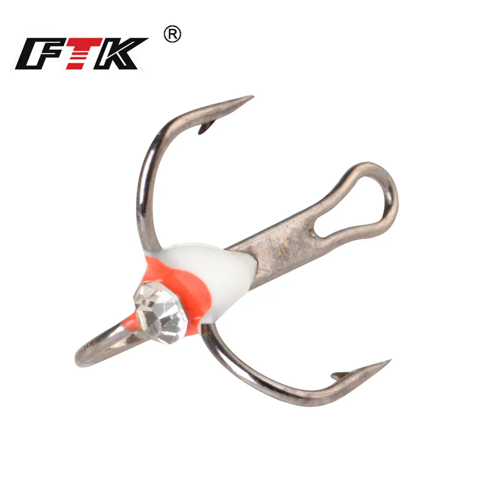FTK-Juego de anzuelos de pesca triples, anzuelos de pesca en hielo, tamaño 6 #/8 #/10 #12 #, acero de alto carbono para carpa, Japón, Invierno