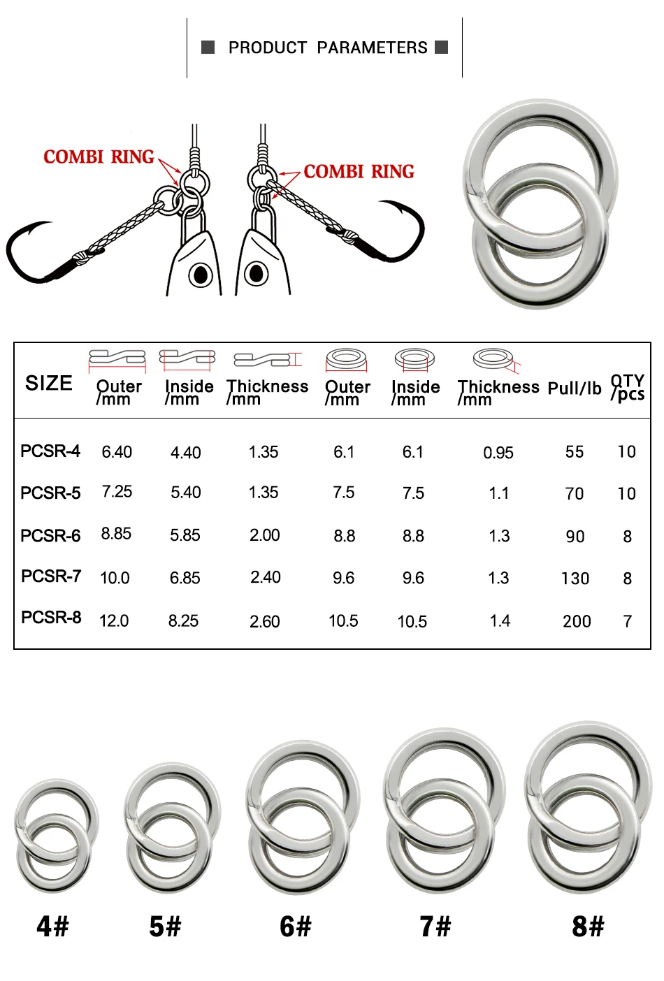 Un diagrama de un anillo de peine con un gancho y un resorte