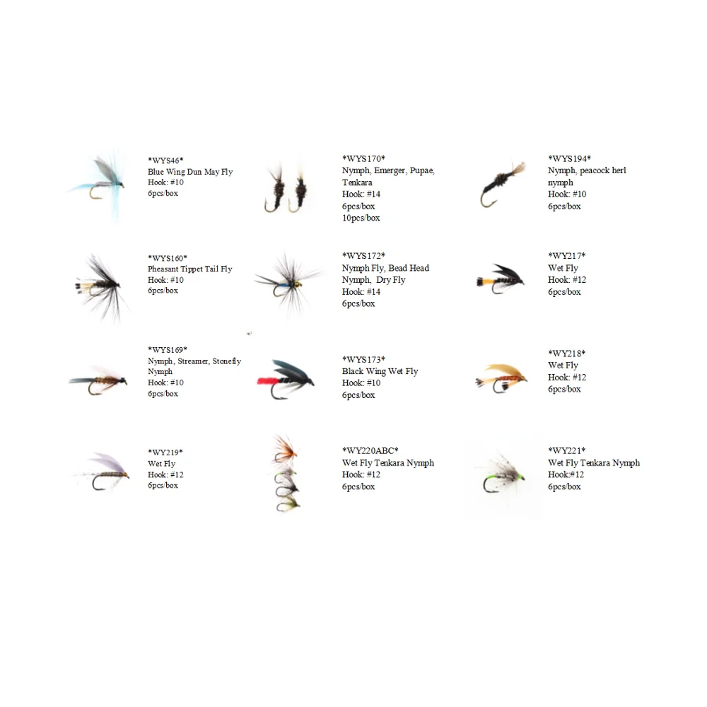 Bimoo-señuelos de pesca con mosca, lote de 6 unidades, varios estilos, seco, húmedo, ninfa, Pupae, Tenkara Streamer, Stonefly, cabeza de cuentas, moscas de la ninfa, trucha - imagen 2