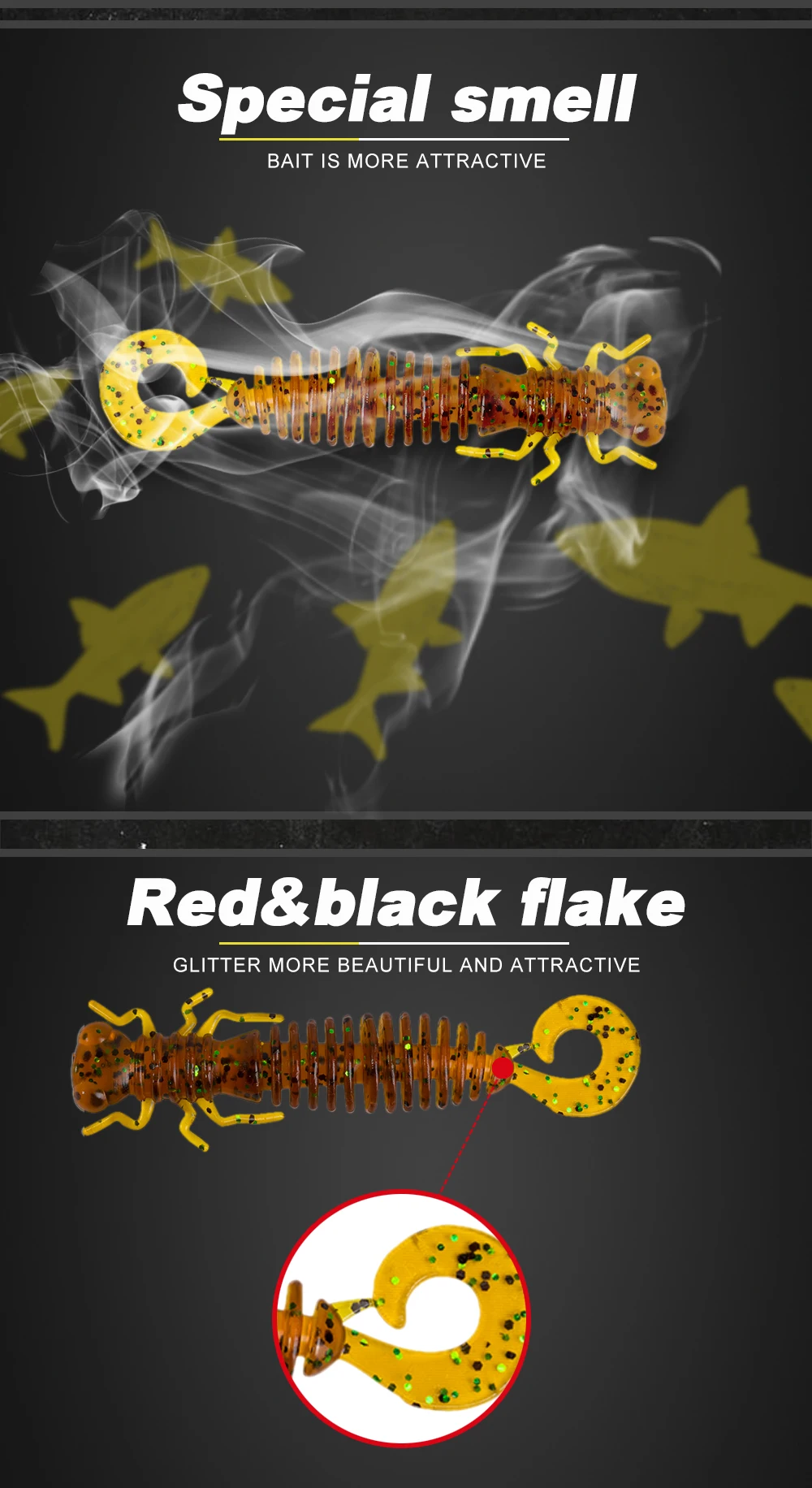 D1 Dragonfly Larva 4 piezas un paquete, señuelo biónico para pesca con mosca, 100mm, 6,1g, cebos de plástico para lubina, Lucio, trucha - imagen 5