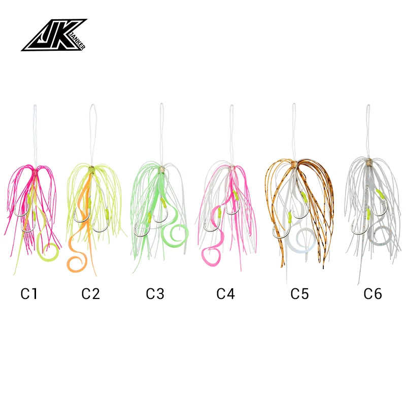 JK Fishing MHP Madai anzuelo auxiliar giratorio para tanque de agua, gancho de pesca de doble capa, gancho de Pesca de Mar Kirt de silicona - imagen 3