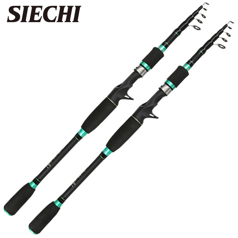 SIECHI-caña de pescar con señuelo, accesorio para pescar con cebo giratorio de carbono de 1,8 m, 2,1 m, 2,4 m, 2,7 m, 10-40g, M/MH - imagen 5