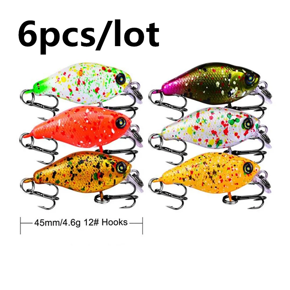 Mini Señuelos de Pesca Crankbait, 4,5g, 4,5 cm, plástico duro Artificial, trucha, Swimbait, lubina, carpa, 5 uds./lote - imagen 2