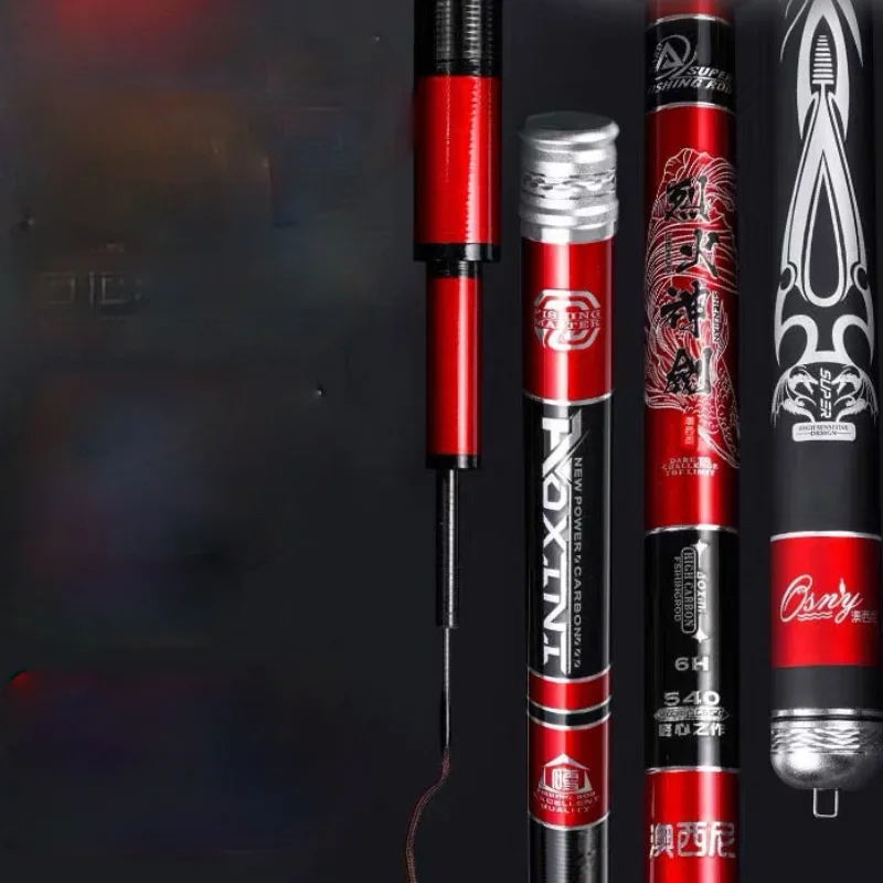 Caña de pescar dura de fibra de carbono, 6H, 5H, 4H, 28/19 Tune, 3,6 m-7,2 m, equipo de pesca Olta - imagen 5