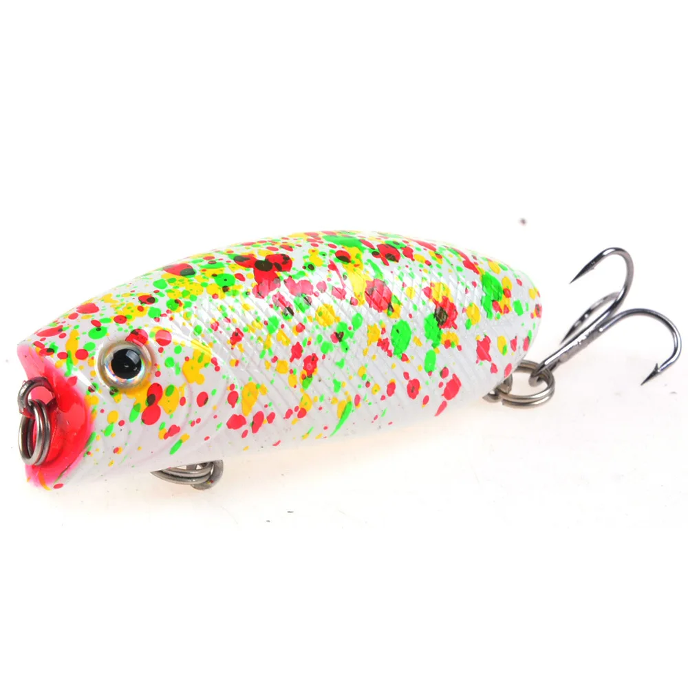 Señuelos de Pesca flotantes popper, Wobblers, 5,5 cm/10,4g, 3D ojos artificiales, cebo duro con anzuelo triple, aparejos de pesca Crankbait, 1 ud. - imagen 2