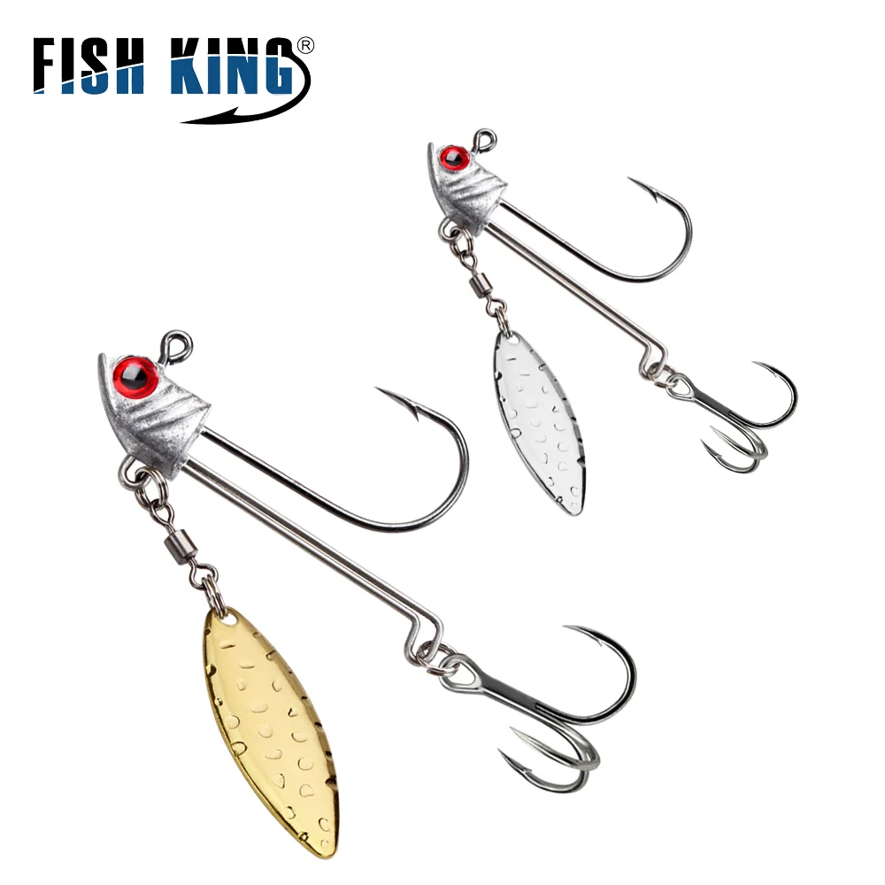 FTK 7,6g 17,5g anzuelo de pesca con cabeza de anzuelo con cuchara de Metal plata oro 3D ojo suave señuelo anzuelo cebo aparejos lubina - imagen 2