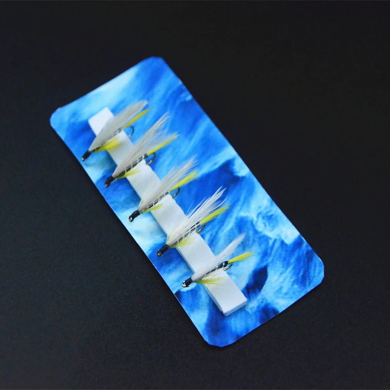 Contemporator-Serpentinas de fantasma negro, 5 piezas, 10 #, moscas de pesca con mosca, cebo artificial clásico, pesca de trucha de mar, salmón, Cabeza de Acero