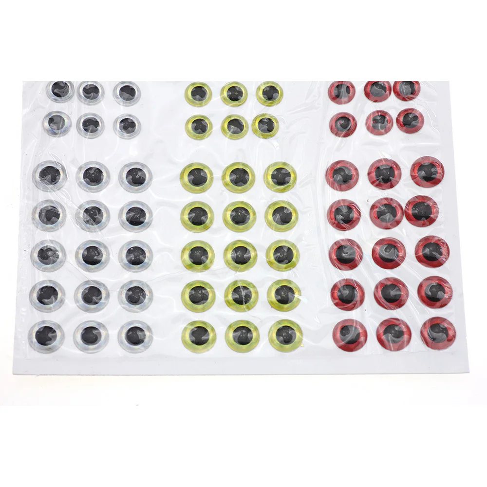 Señuelos de Pesca con ojos holográficos 3D, simulación de pupila, pesca con mosca, pececillo Artificial, aparejos de pesca de ojo DIY, 3mm-6mm, 183 unidades por lote - imagen 5