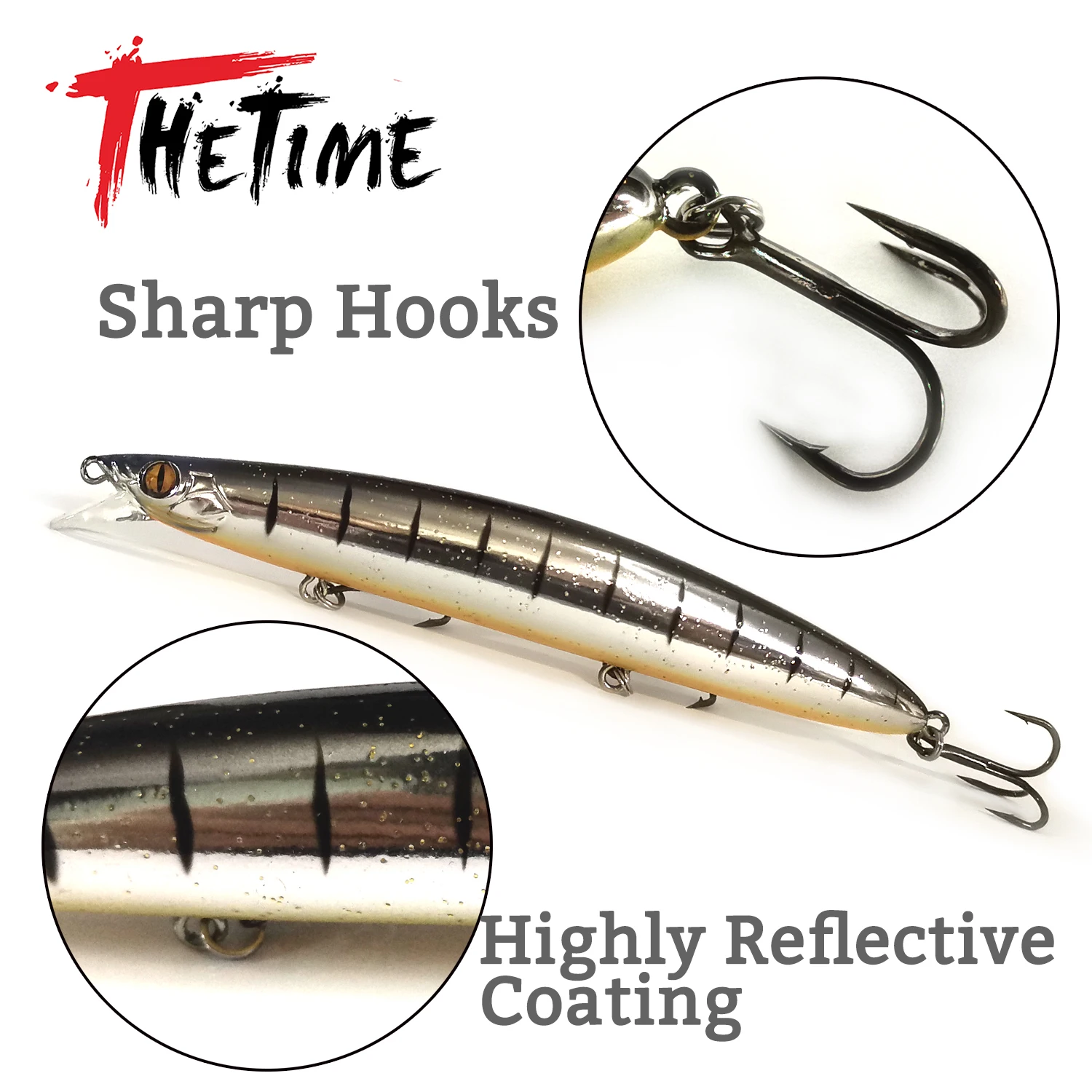 THETIME Hound Glider 125F 19g señuelo largo de fundición Minnow cebo artificial IMA señuelo flotante de medio agua para suministros de pesca de lucio - imagen 4