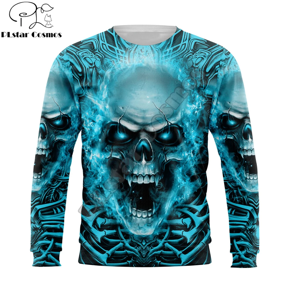 Sudadera con capucha de otoño para hombre con estampado 3D de calavera de terror de Halloween, ropa de calle Unisex, chaqueta informal con cremallera, jersey KJ655 - imagen 2