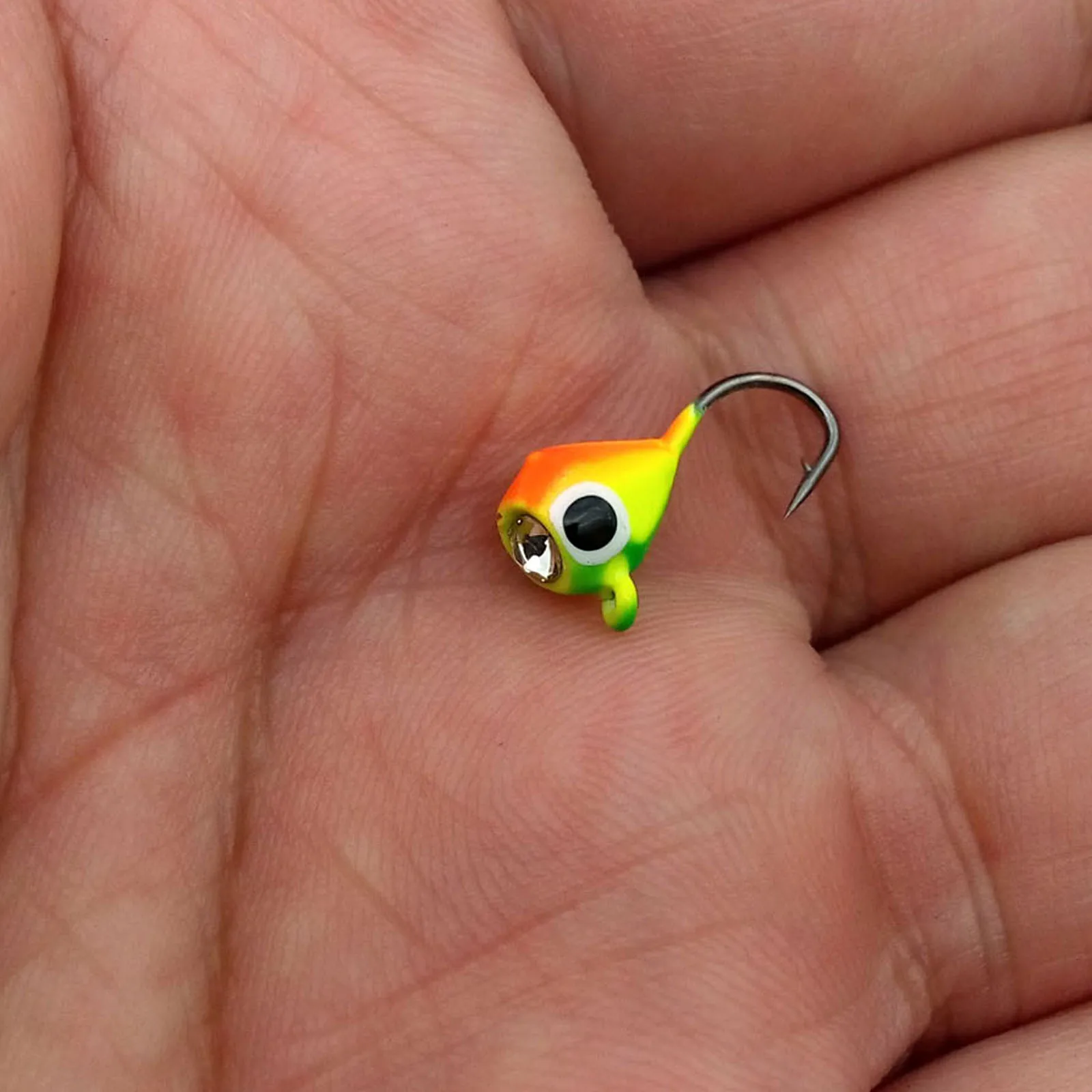 TIANNSII-Mini señuelo de pesca en hielo, cebo de Metal de 15mm/1,1g, cabeza de plomo, anzuelo de pesca de invierno, aparejos de pesca Jigging, 4 unidades por lote - imagen 4