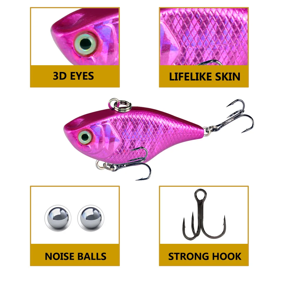 Señuelo de Pesca duro, 1 piezas, 4m, 4,7g, plástico ABS, cebo Artificial, anzuelos triples, aparejos de Pesca - imagen 3