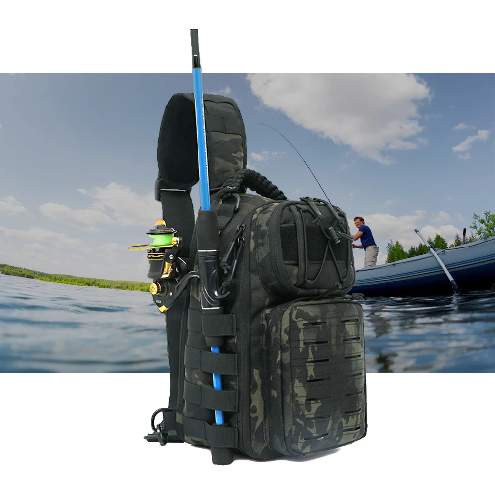 Riñonera de pecho para pesca con mosca, bolsa impermeable ajustable, ligera y cómoda, accesorio para pescadores de 2 capas, X220G - imagen 5