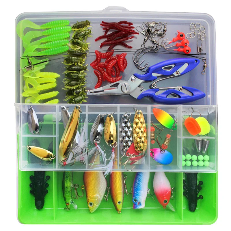 Juego de señuelos giratorios, 101 piezas, Crankbait, Minnow, Popper, VIB, señuelos de manivela, anzuelos de pesca, accesorios de caja de aparejos de pesca - imagen 2