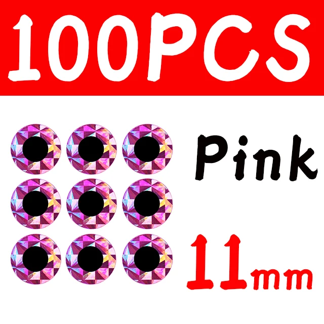 100pcs 11mm Pink