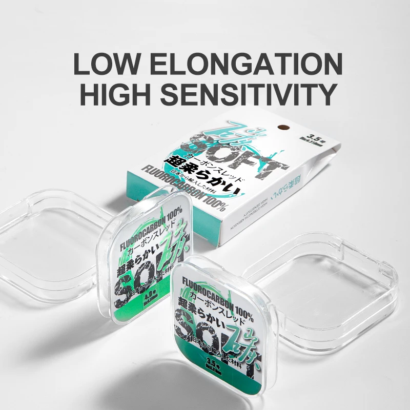 ZUKIBO 50M Suavizar fluorocarbono 100% línea de pesca monofilamento de Japón línea de fibra de carbono 2-18LB aparejos de pesca invisibles 2020 - imagen 4