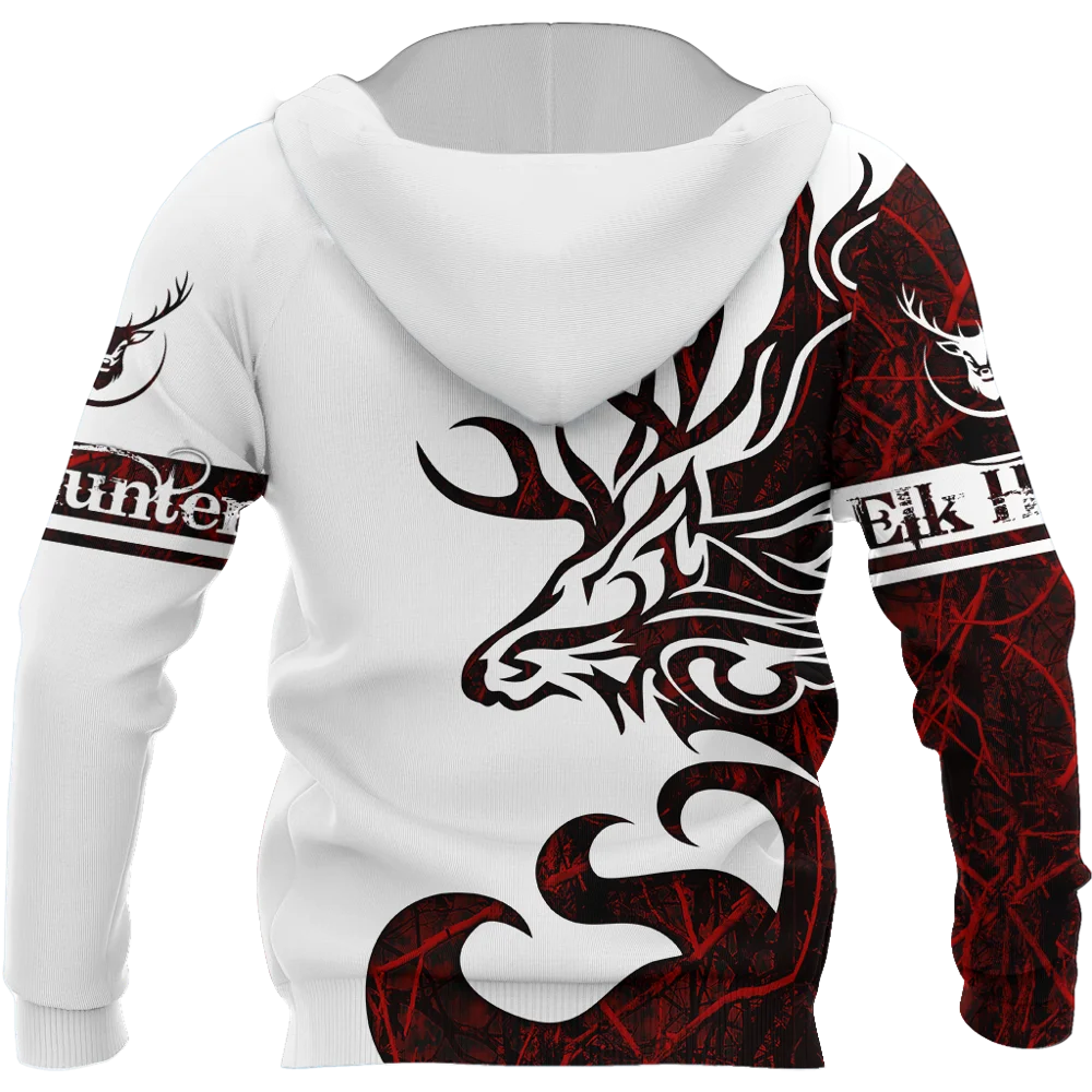 Sudadera ElK Hunting con capucha y cremallera – Estampado 3D unisex - imagen 2