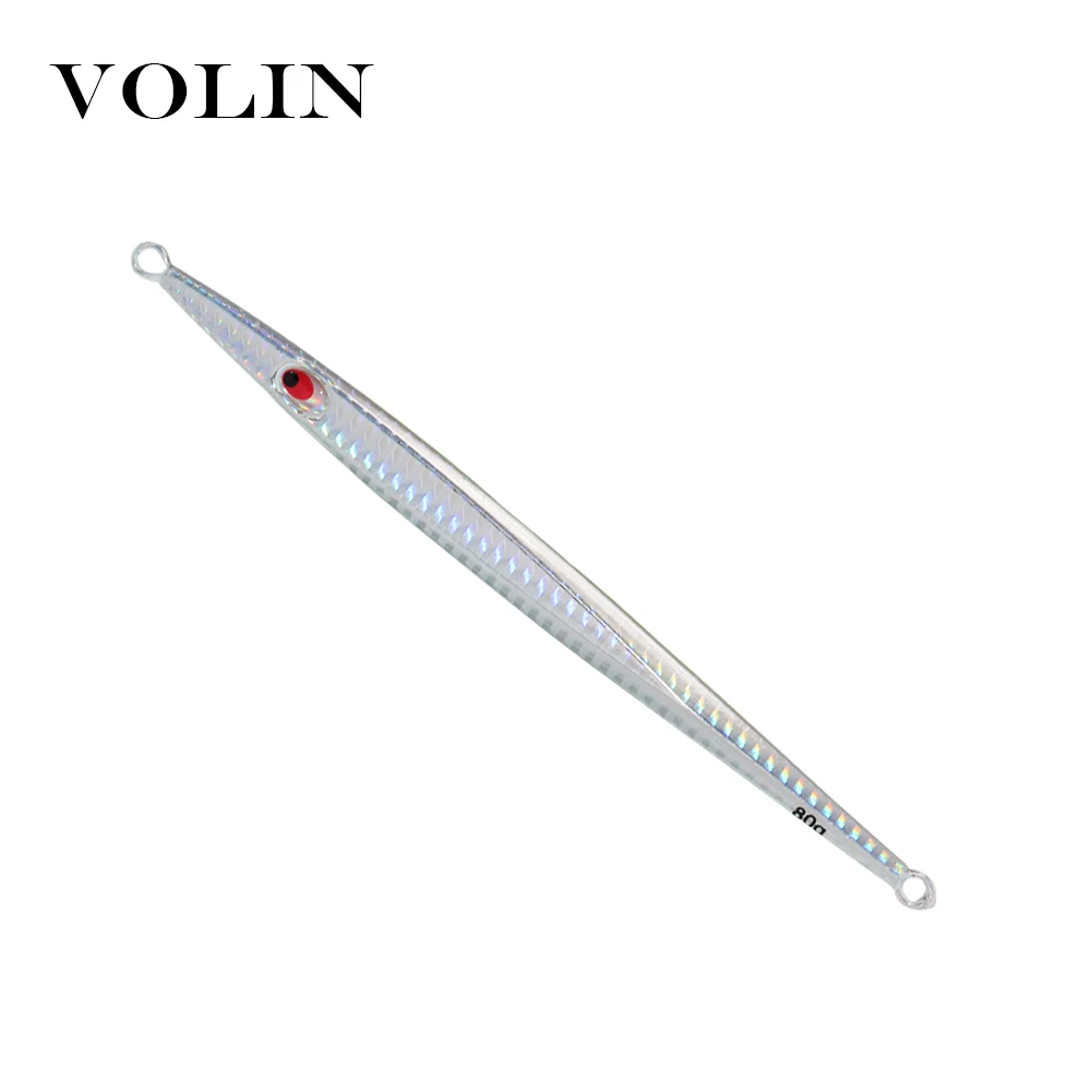 VOLIN llavero lento Jigging de Metal señuelo 80g 100g 120g 150g 200g 250g de agua salada señuelo de Metal para pesca Artificial de cebo de pesca - imagen 3