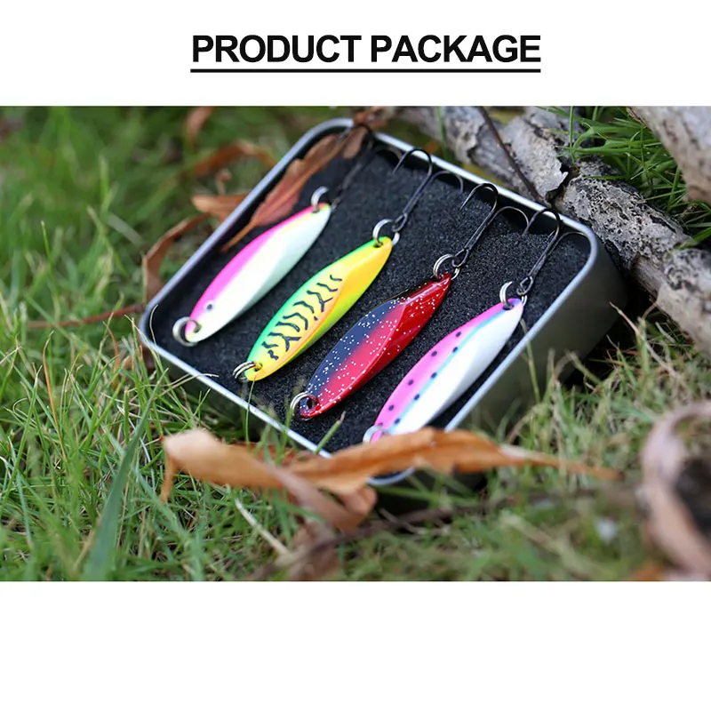 SUNMILE-señuelo de pesca con ganchos VMC, cuchara de Metal para trucha, Lucio, Walleye, salmón, 7g/10g1 4g/21g - imagen 5