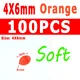 100pcs Orange 4X6mm