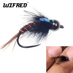 Wifreo-señuelo de pesca de hundimiento rápido, cabeza de cuentas de tungsteno, anzuelo de plantilla, Flash trasero, cola de faisán, ninfa, Mosca, trucha