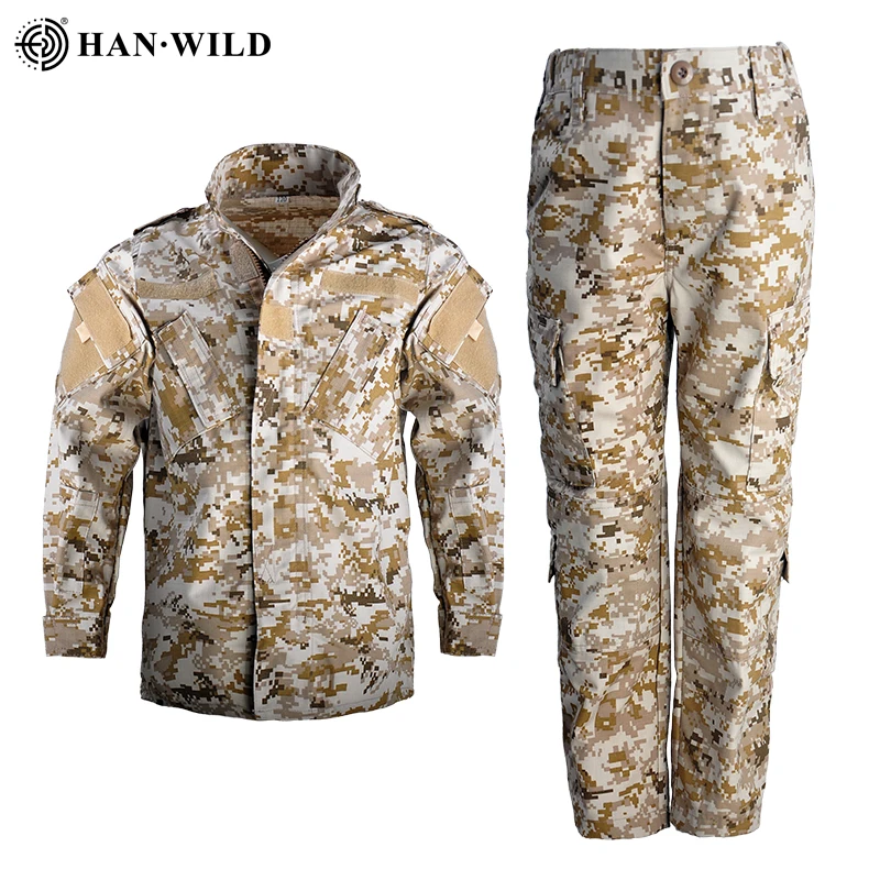 Ropa de camuflaje para niños, uniforme militar táctico de entrenamiento CS Airsoft, camisa de combate, pantalones, trajes - imagen 3