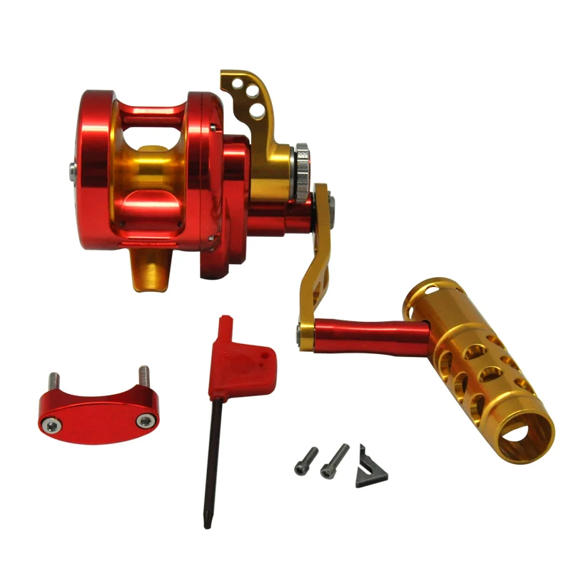 ORJD-carrete de pesca Jigging ligero, carrete de arrastre de palanca convencional, carrete de plantilla de Metal completo de aluminio 6,3: 1, carrete deportivo de fuerza de arrastre de 35kg - imagen 3