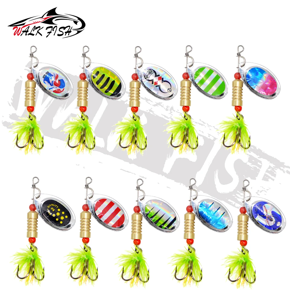 WALK FISH-señuelo de Metal para Pesca, cebos duros, 3,5g, 5g, anzuelos triples, 1 Uds. - imagen 2