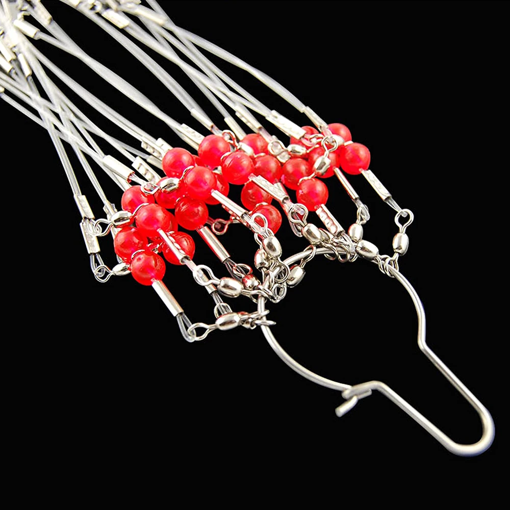 Señuelos de Pesca de nailon, accesorios de aparejos de alambre con ganchos giratorios, cuentas, brazos, 24 unids/lote por bolsa - imagen 4