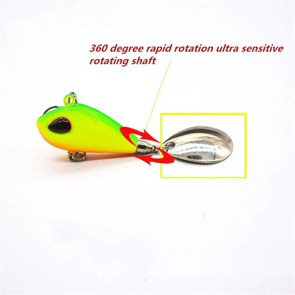 Señuelo de pesca de Metal VIB con cuchara giratoria, cebo duro de hielo de invierno, carpa, Lucio, Wobblers, Crankbait, vibración, aparejos de pesca, 1 pieza - imagen 3