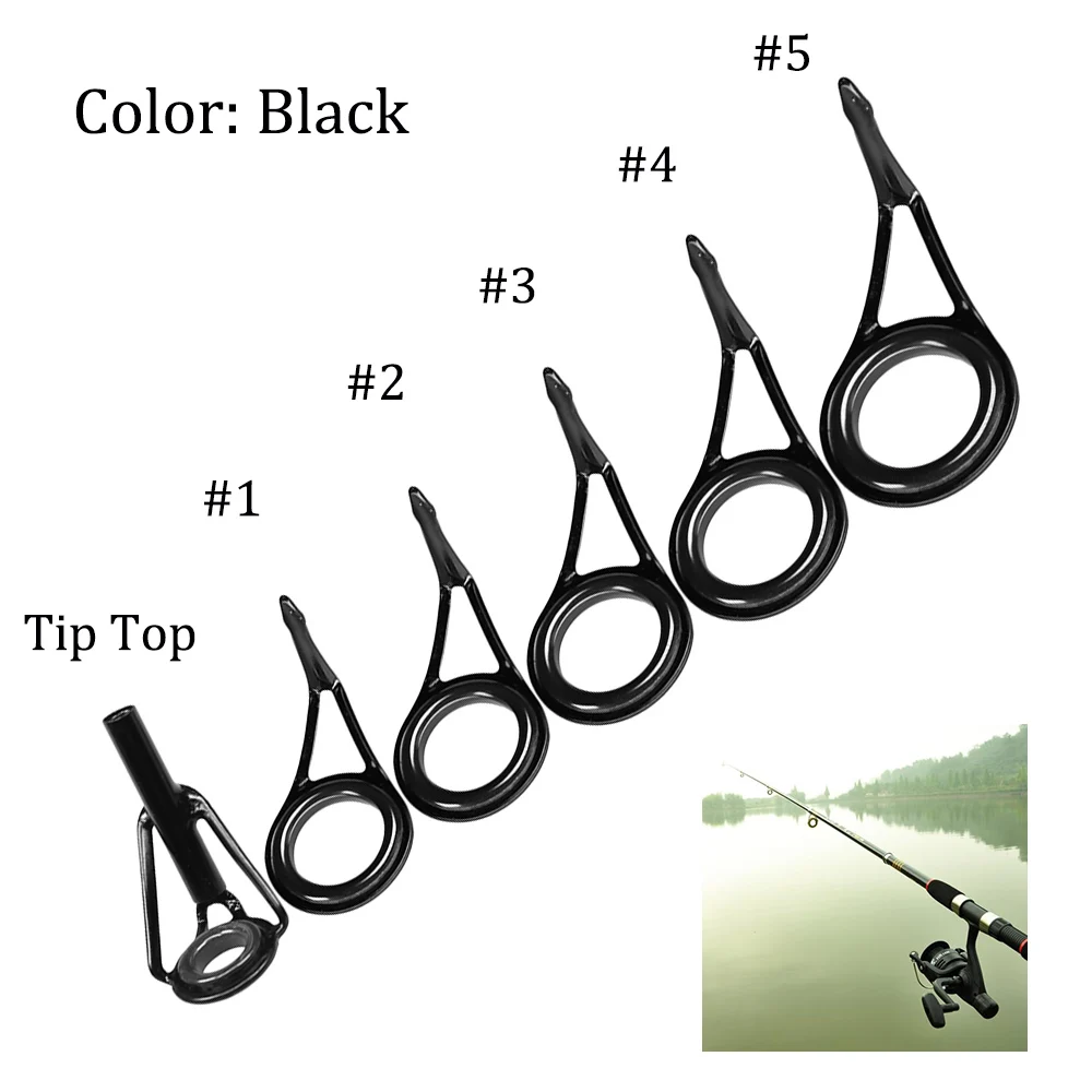 THKFISH-Kit de guías de caña de pescar, 35 Uds., anillos de cerámica de 2mm-18mm, Kit de reparación de cañas de pescar de acero rico en carbono, juego de reemplazo de guía - imagen 3