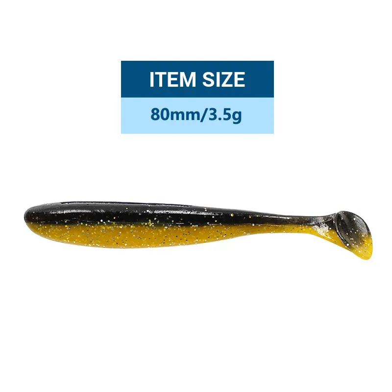 Señuelo de pesca biónico, 6 piezas, 8cm/3,5g, Jigging, Swimbait, cola en T de doble color, perca, Lucio, perca, 7 colores - imagen 4