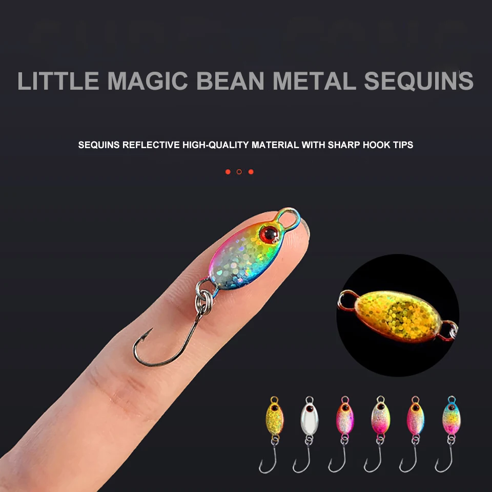 Mini señuelo de pesca de lentejuelas, cebo de Metal brillante colorido de tiro largo, baja resistencia al viento, biónico falso, 1 ud. 2g/3g/5g - imagen 2