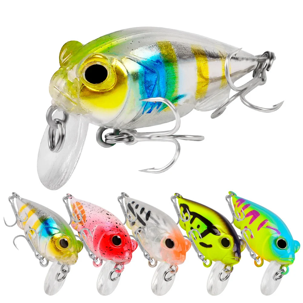 Señuelo de pesca de pececillos, cebo duro de Topwater Artificial Wobbler Bass, accesorios de pesca con mosca japonesa, 4,5 cm, 5,5g, 1 pieza