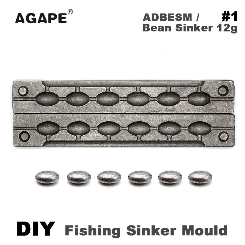 Molde para Chumbadas Agape DIY ADBESM – Tipo Frijol en Plomo