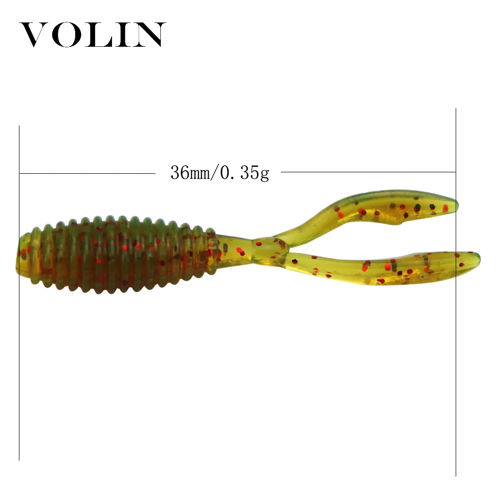 VOLIN-señuelo de pesca suave 20 piezas, 36mm, 0,35g, Artificial, suave, UL, señuelo de pesca de trucha, Wobblers, cebo biónico, señuelos de natación - imagen 2