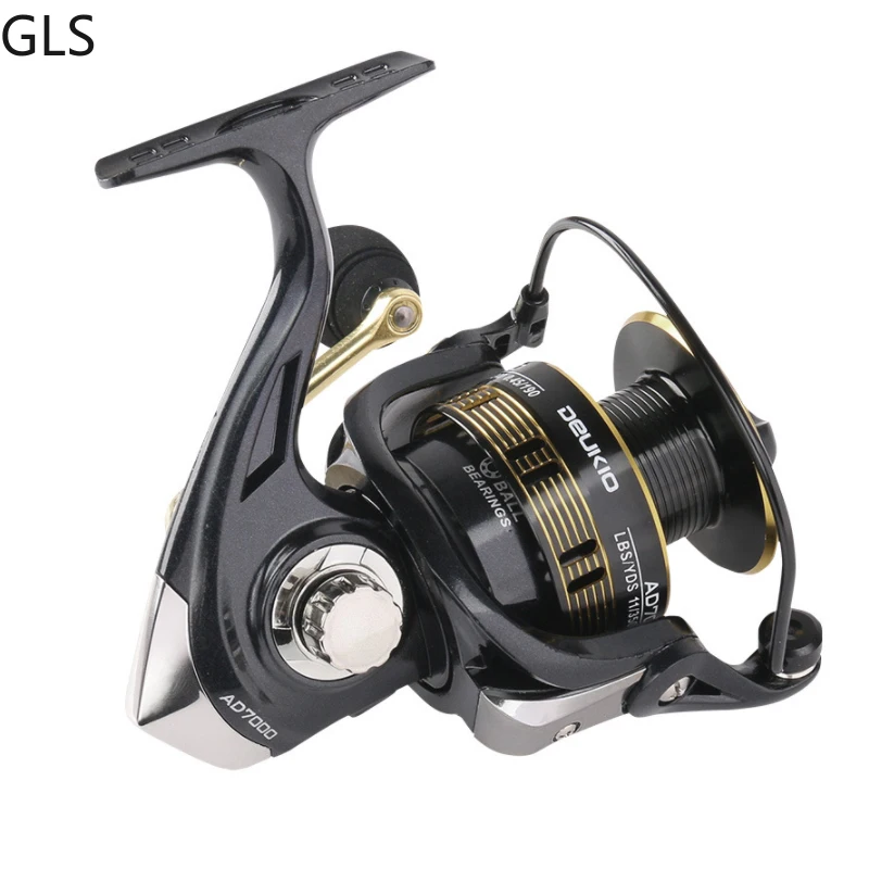 Carrete de pesca de Metal completo Serie AD 2000-7000, relación de transmisión 5,2: 1, bobina de pesca de agua salada, 1BB, rueda giratoria de alta calidad - imagen 5