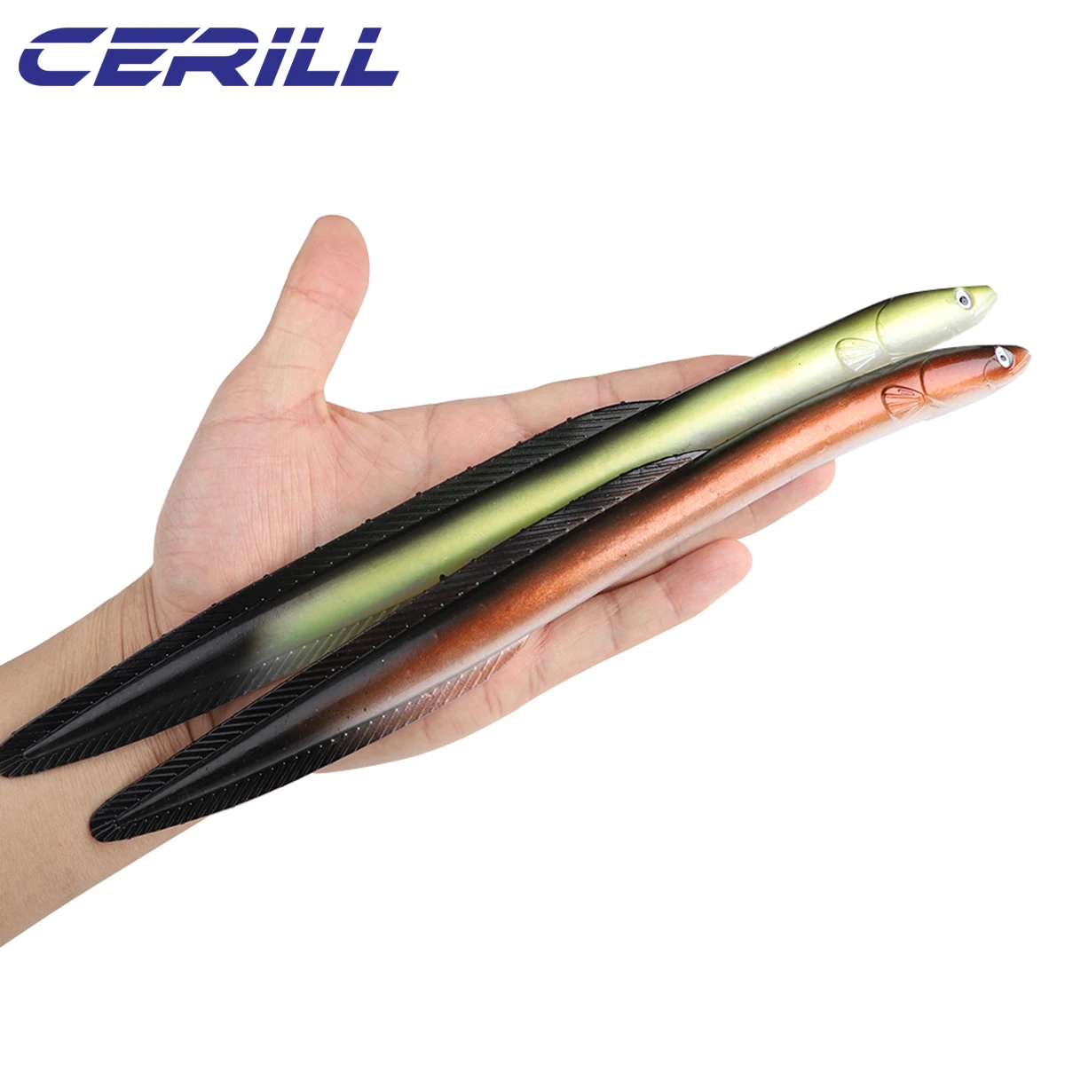 Ceril-cebo de Anguila suave de 30cm 58g, Señuelos de Pesca artificiales, Señuelos de Pesca, Jigging, silicona, Lucio, pececillo, Swimbait, aparejos de pesca de aguja de plástico - imagen 4